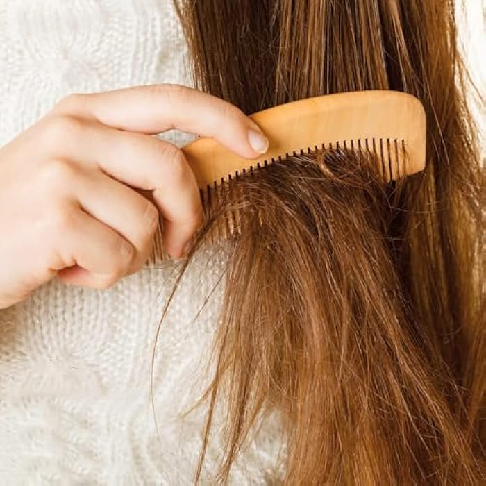 Wooden Comb, 1Piece Fine Teeth, Anti-static Natural Peach Wooden Comb for Hair, Beard, Pet Hair Finishing (Brown) - Image 5